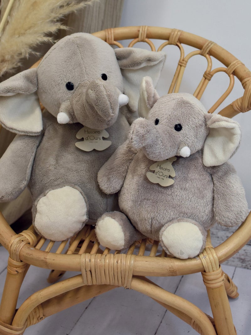 Peluche polyester collection TERRE SAUVAGE Eléphant Blanc - Kiabi