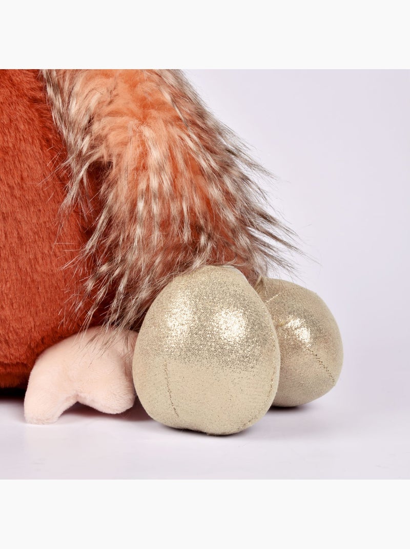 Peluche poule et ses œufs d'or 28 cm Orange - Kiabi