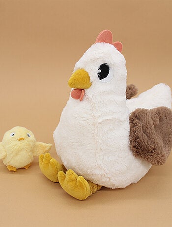 Peluche poule maman et son bébé