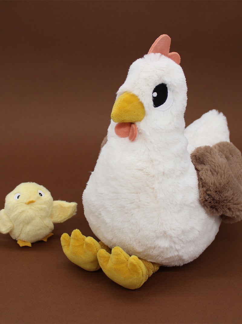 Peluche poule maman et son bébé Blanc - Kiabi