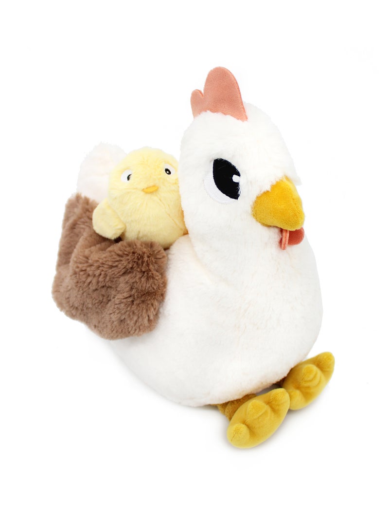 Peluche poule maman et son bébé Blanc - Kiabi