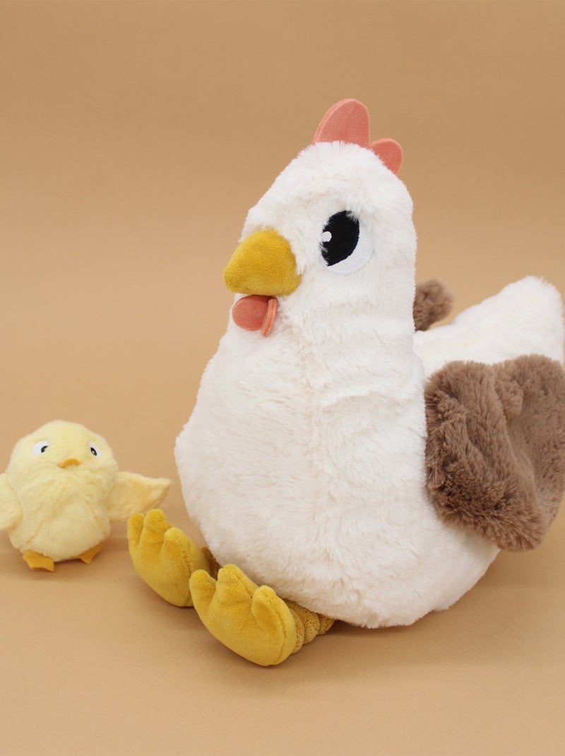 Peluche poule maman et son bébé Blanc - Kiabi