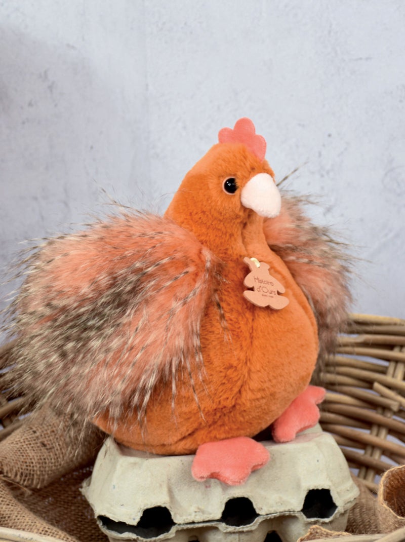 Peluche Poule Poulette 20 cm Orange - Kiabi