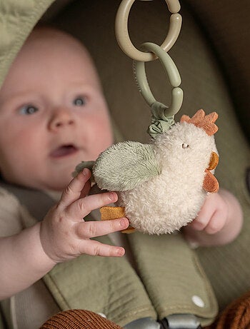 Peluche poule vibrante à suspendre