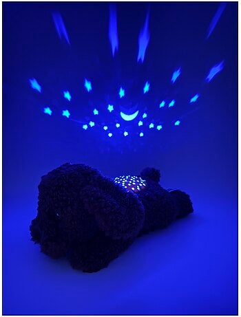 Peluche projecteur d'étoiles chien