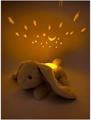 Peluche projecteur d'étoiles lapin