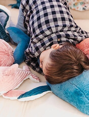Peluche ptipotos baleine maman bébé bleue