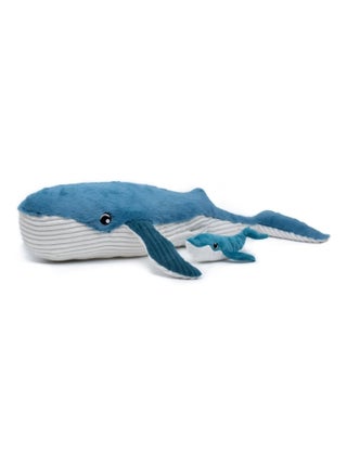 Peluche Ptipotos Baleine maman bébé bleue