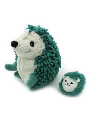 Peluche Ptipotos-herisson maman bebe vert