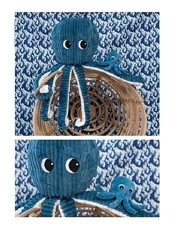Les Déglingos - Peluche Filou la pieuvre maman et bébé