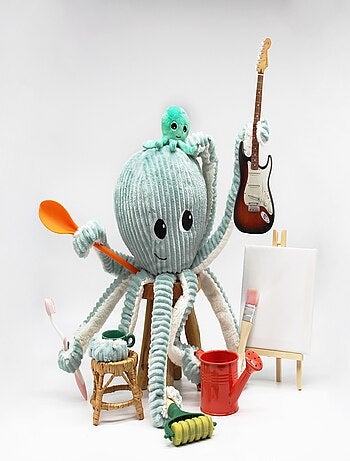 Les Déglingos - Peluche Filou la pieuvre maman et bébé
