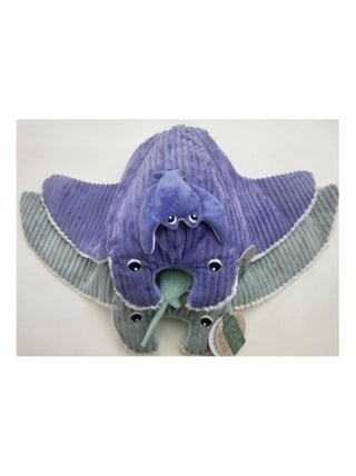 Peluche Ptipotos-raie manta maman bebe violette