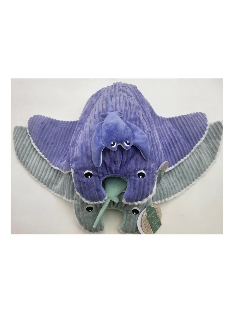 Peluche Ptipotos-raie manta maman bebe violette Multicolore - Kiabi