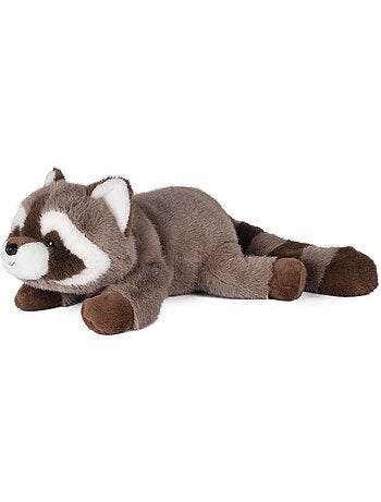 Peluche raton laveur marron lesté 32 cm