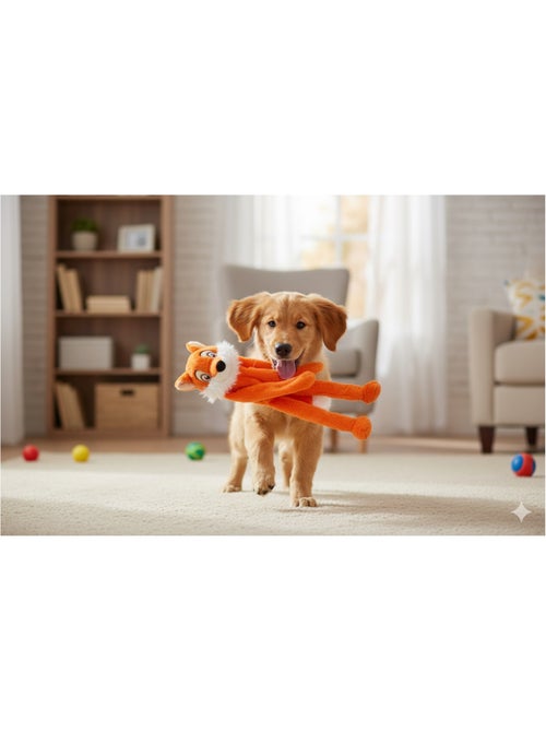 Peluche Renard grand yeux pour chien - Kiabi