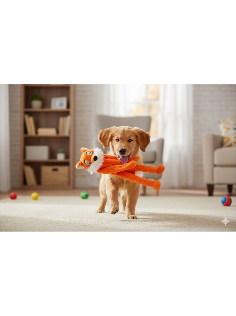 Peluche Renard grand yeux pour chien Orange - Kiabi