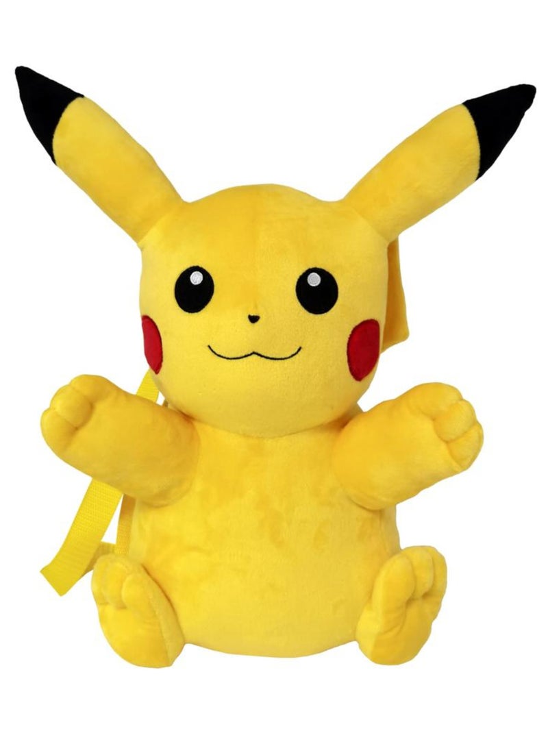 Peluche Sac a dos Pikachu - Pokemon Jaune - Kiabi