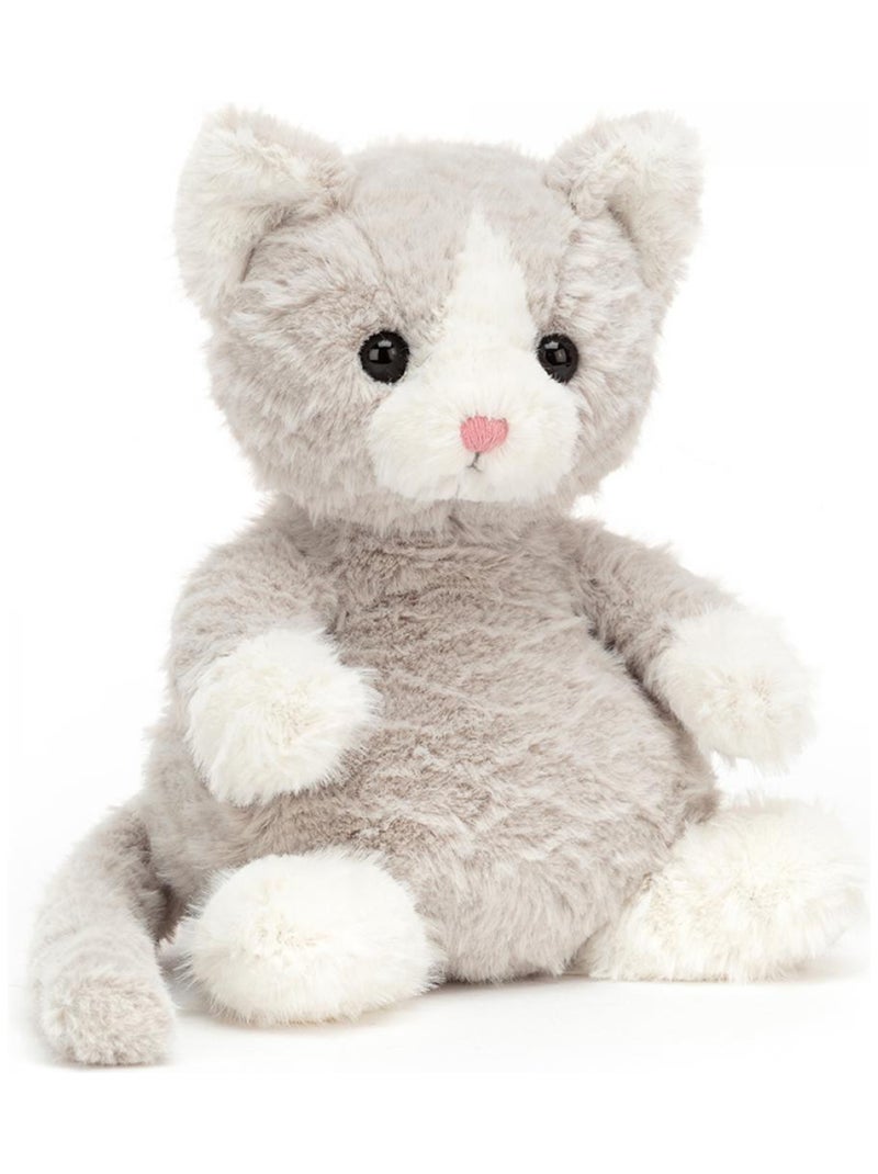 Peluche Sandy petit chaton - L: 12 cm x l : 14 cm x H: 19 cm Gris - Kiabi
