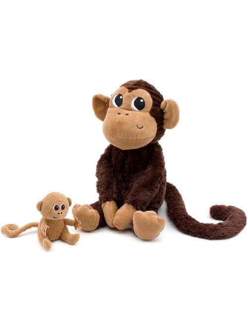 Peluche singe maman et son bébé - Kiabi