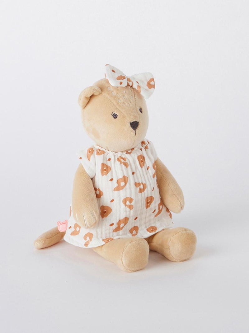 Peluche small Kendi en Veloudoux, beige/terracotta Beige - Kiabi