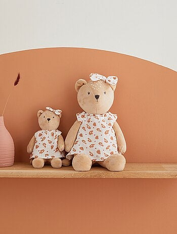 Peluche small Kendi en Veloudoux, beige/terracotta Noukie's