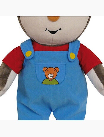 Peluche t'choupi - jemini - t'choupi +/- 45cm - intérieur - bleu - garçon et fille - 12 mois+