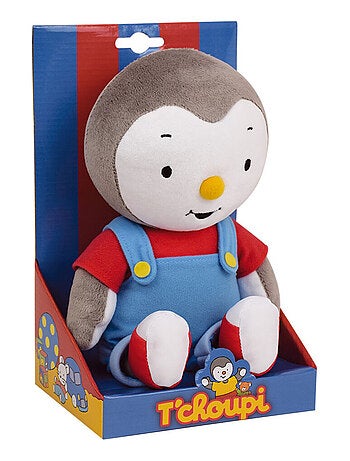 Peluche T'Choupi avec salopette bleue - Hauteur 30 cm