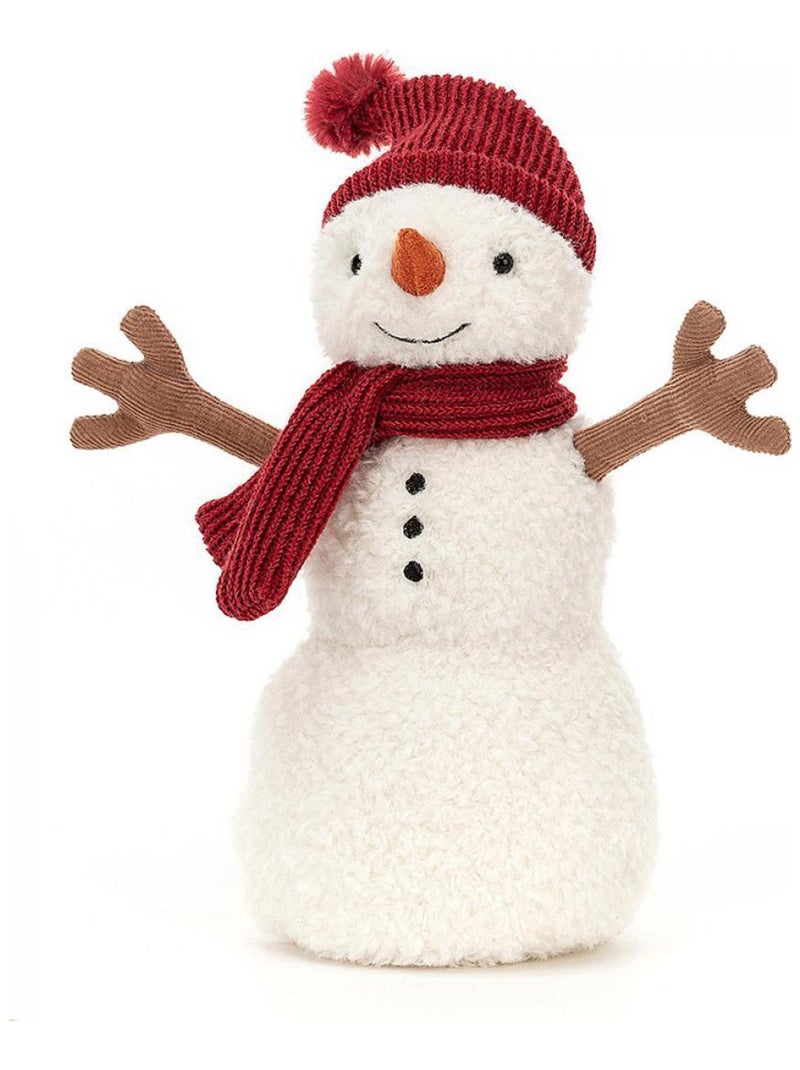 Peluche Teddy Snowman (red) - Dimensions : L : 10 cm x  l : 10 cm x  h : 20 cm Blanc - Kiabi