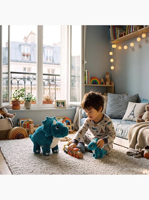 Peluche tricératops maman et son bébé - Kiabi