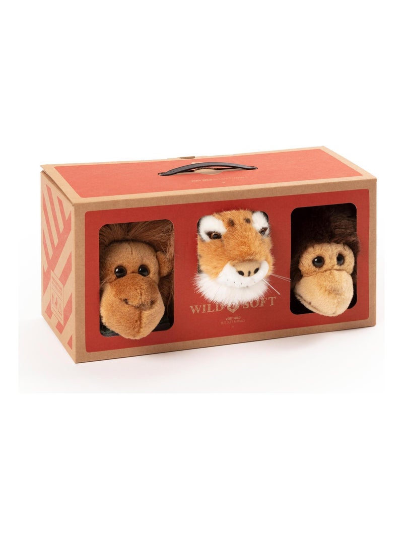 Peluche trophée mini set de 3 petites têtes Jungle Multicolore - Kiabi