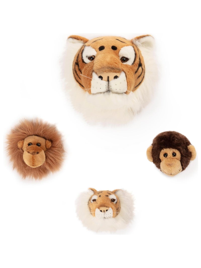 Peluche trophée mini set de 3 petites têtes Jungle Multicolore - Kiabi