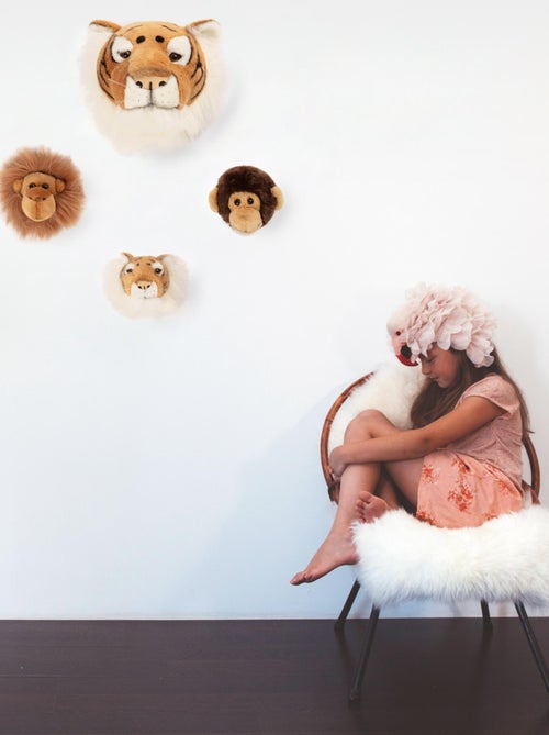 Peluche trophée mini set de 3 petites têtes Jungle - Kiabi