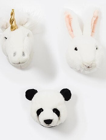 Peluche trophée mini set de 3 petites têtes Lovely