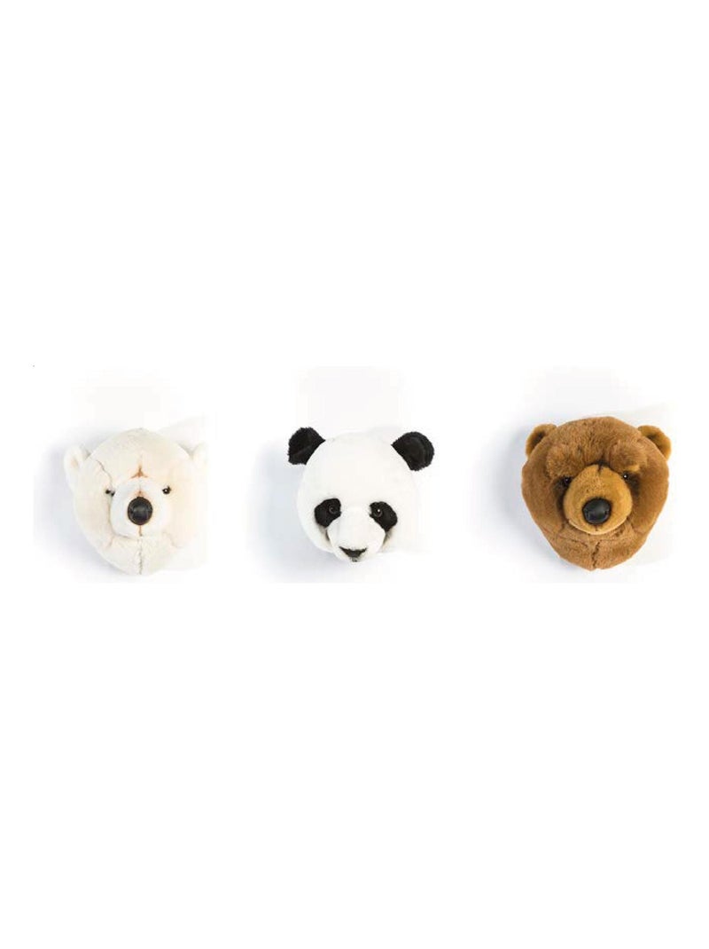Peluche trophée mini set de 3 petites têtes Ours Multicolore - Kiabi