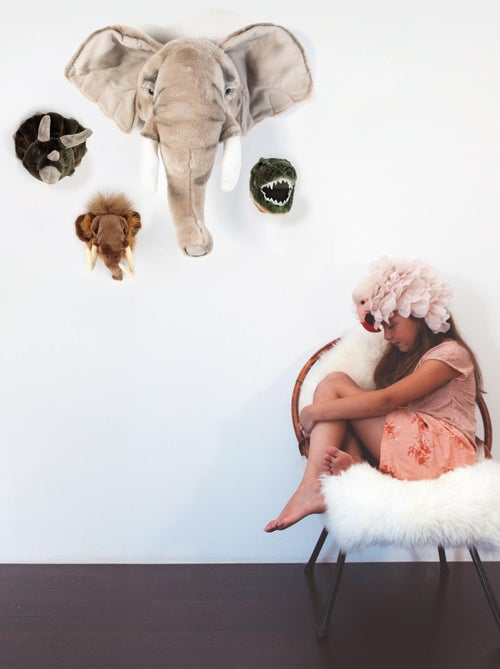 Peluche trophée mini set de 3 petites têtes Préhistorique - Kiabi