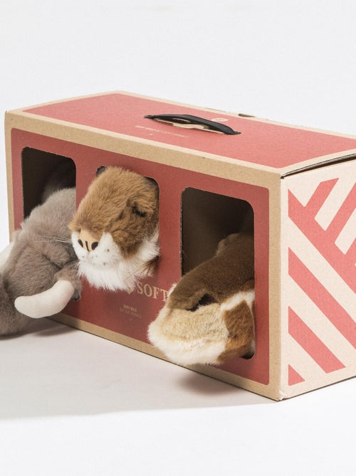 Peluche trophée mini set de 3 petites têtes Safari - Kiabi
