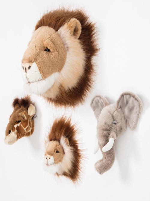 Peluche trophée mini set de 3 petites têtes Safari - Kiabi
