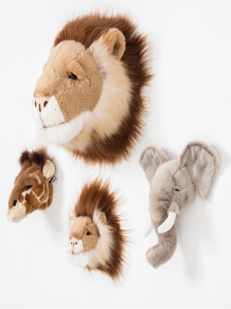 Peluche trophée mini set de 3 petites têtes Safari Multicolore - Kiabi