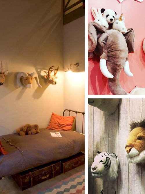 Peluche trophée mural Forêt Ours Brun Oliver - Kiabi