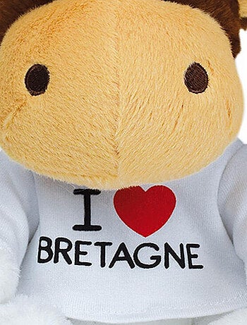 peluche vache et 22cm i love bretagne