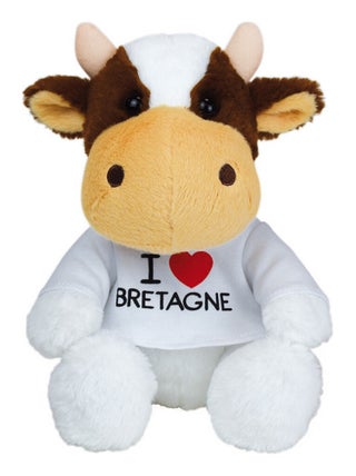 peluche vache  et  22cm i love bretagne