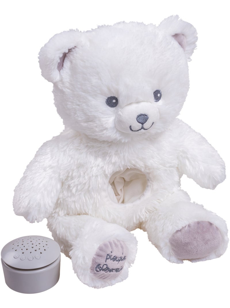 Peluche Veilleuse musicale - Projecteur d'étoiles - Gaston Blanc - Kiabi