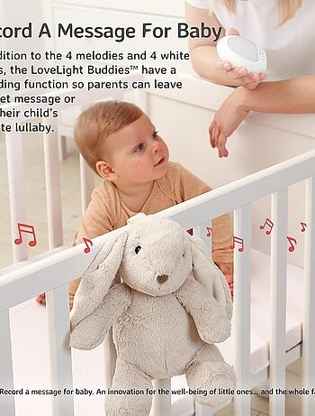 Peluche veilleuse musicale Billy le Lapin