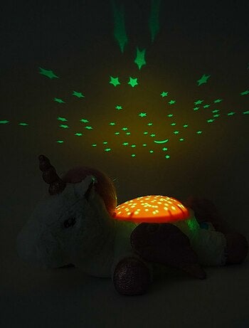 Peluche veilleuse projecteur d'étoiles Licorne