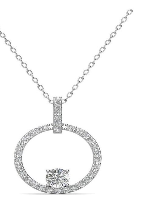 Pendentif Amory - Argenté et cristal - Kiabi