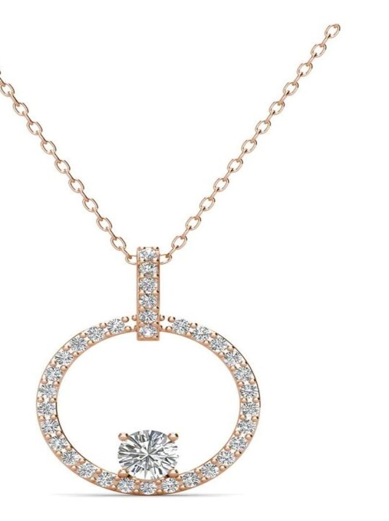 Pendentif Amory - Or Rosé et cristal Transparent - Kiabi