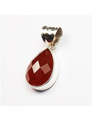 Pendentif argent & cornaline, Bijoucolor