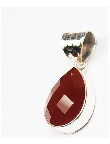 Pendentif argent & cornaline, Bijoucolor