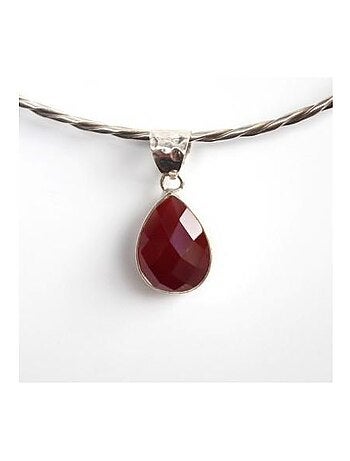 Pendentif argent & cornaline, Bijoucolor
