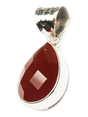 Pendentif argent & cornaline, Bijoucolor